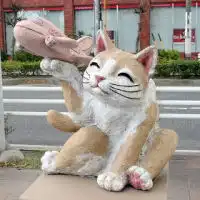 猫の陶彫